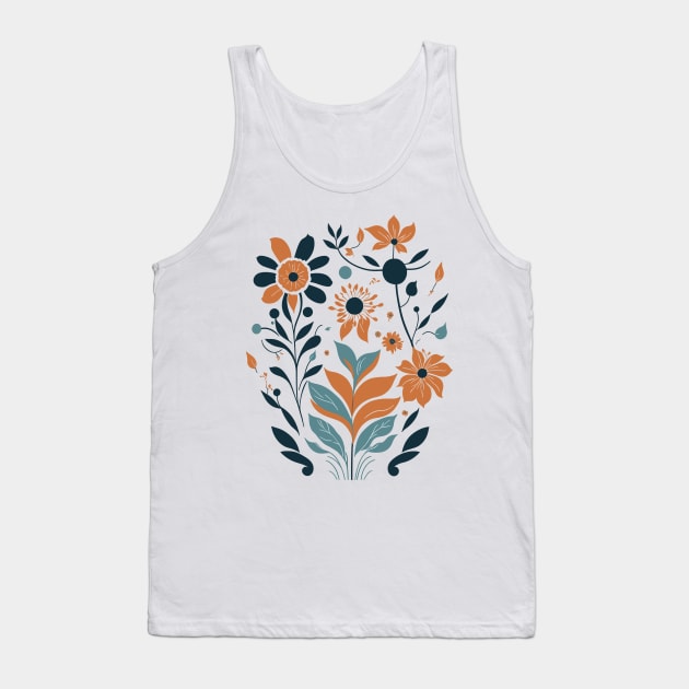 Bohemian Style Floral Geometric Shapes Tank Top by ElMass